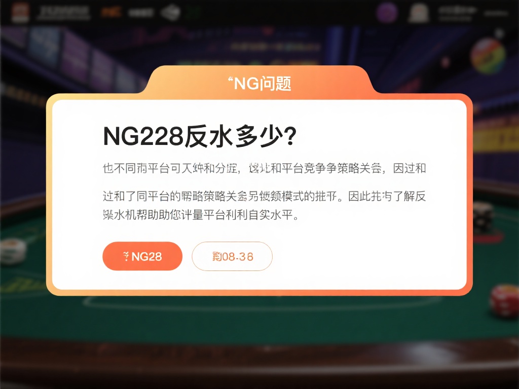 NG28平台详细反水比例攻略解析 对于"NG28反水多少"这一问题,不同平台可能会有